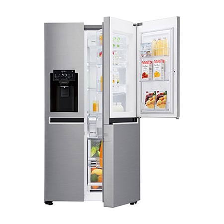 Fridge Freezers : 668L Platinum Silver Side by Side Refrigerator, Door-in-Door™ (Non Plumbed) GC-J247SLLZ