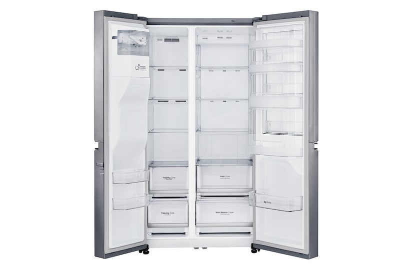LG 601L Platinum Silver Side by Side Refrigerator, Door-In-Door™ (Plumbed), GC-J247SLUV