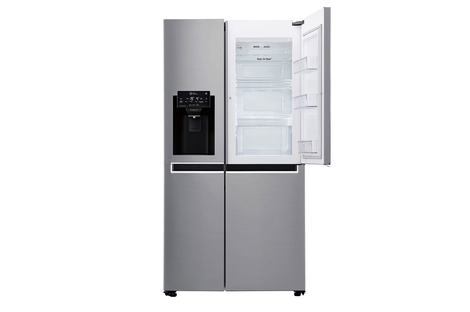 LG 601L Platinum Silver Side by Side Refrigerator, Door-In-Door™ (Plumbed), GC-J247SLUV