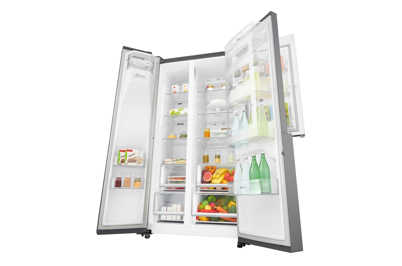 LG 601L Platinum Silver Side by Side Refrigerator, Door-In-Door™ (Plumbed), GC-J247SLUV