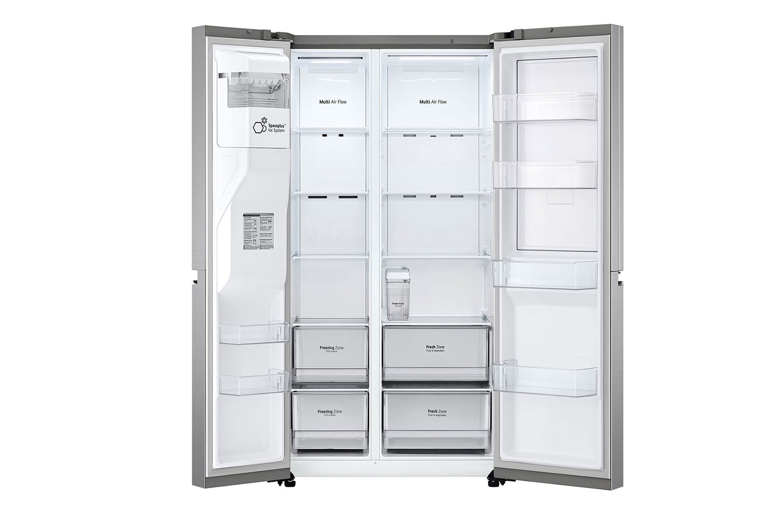 LG 617L Door-in-Door Non Plumbed Side by Side Fridge with Uvnano™ Water Dispenser in Stainless Finish, GC-J257SLRS