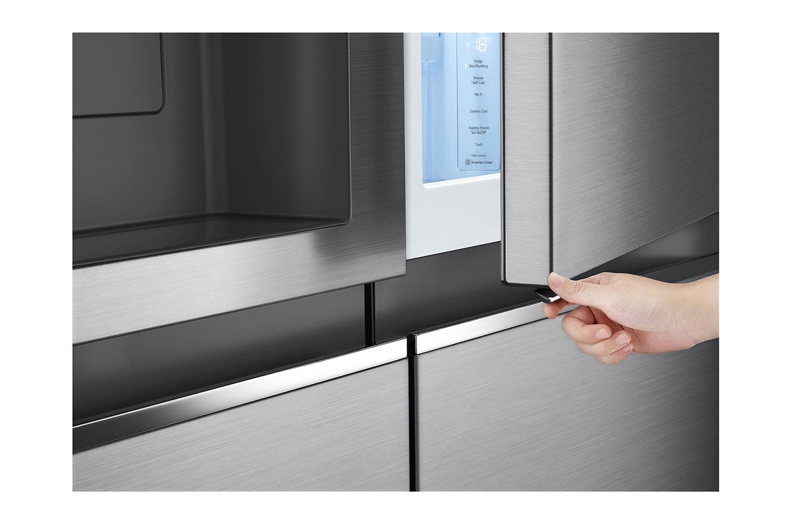 LG 617L Door-in-Door Non Plumbed Side by Side Fridge with Uvnano™ Water Dispenser in Stainless Finish, GC-J257SLRS