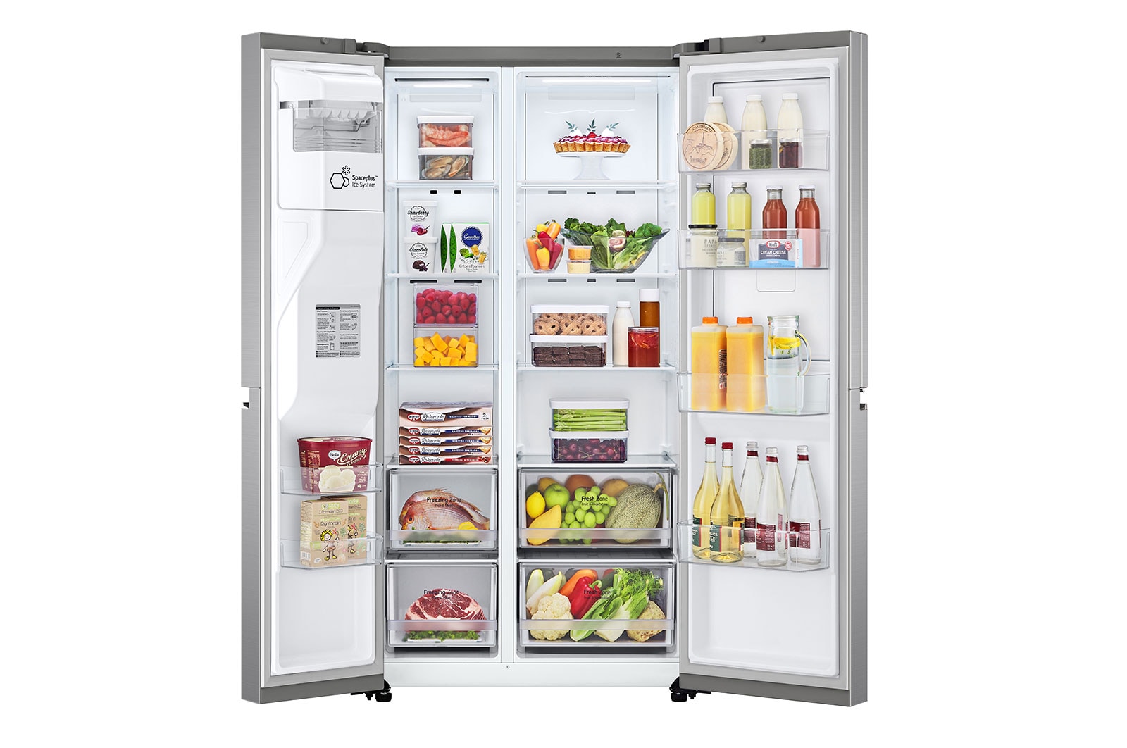 LG 611L Door-in-Door Side by Side Fridge with Uvnano™ in Stainless Finish, GC-J257SLSS