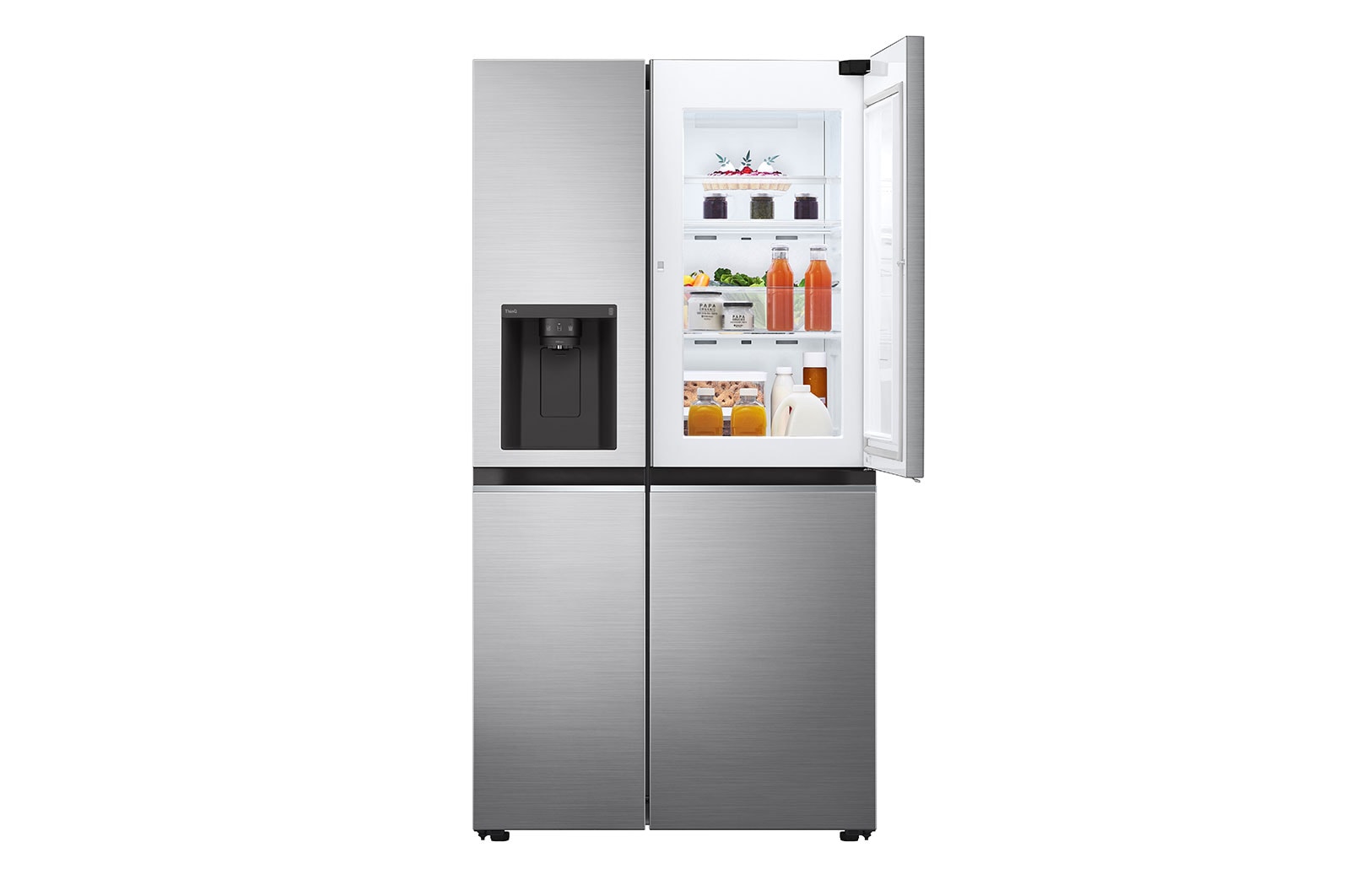 LG 611L Door-in-Door Side by Side Fridge with Uvnano™ Ice & Water Dispenser in Stainless Finish, GC-J257SLSS