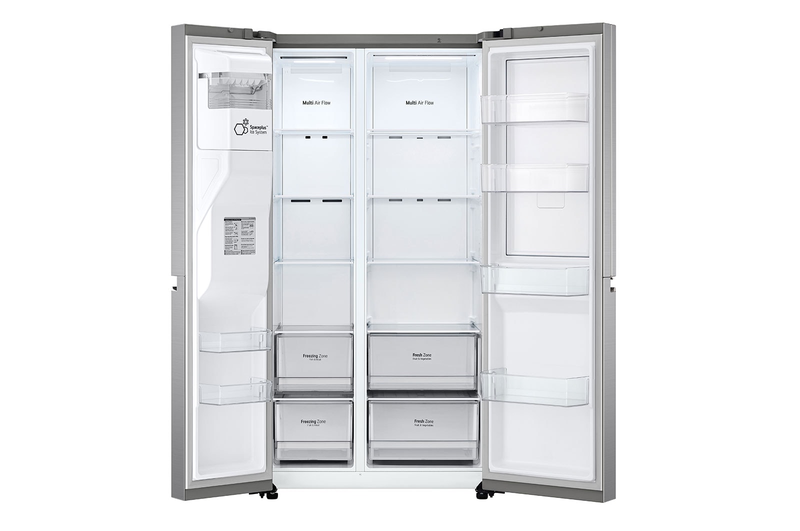 LG 611L Door-in-Door Side by Side Fridge with Uvnano™ Ice & Water Dispenser in Stainless Finish, GC-J257SLSS