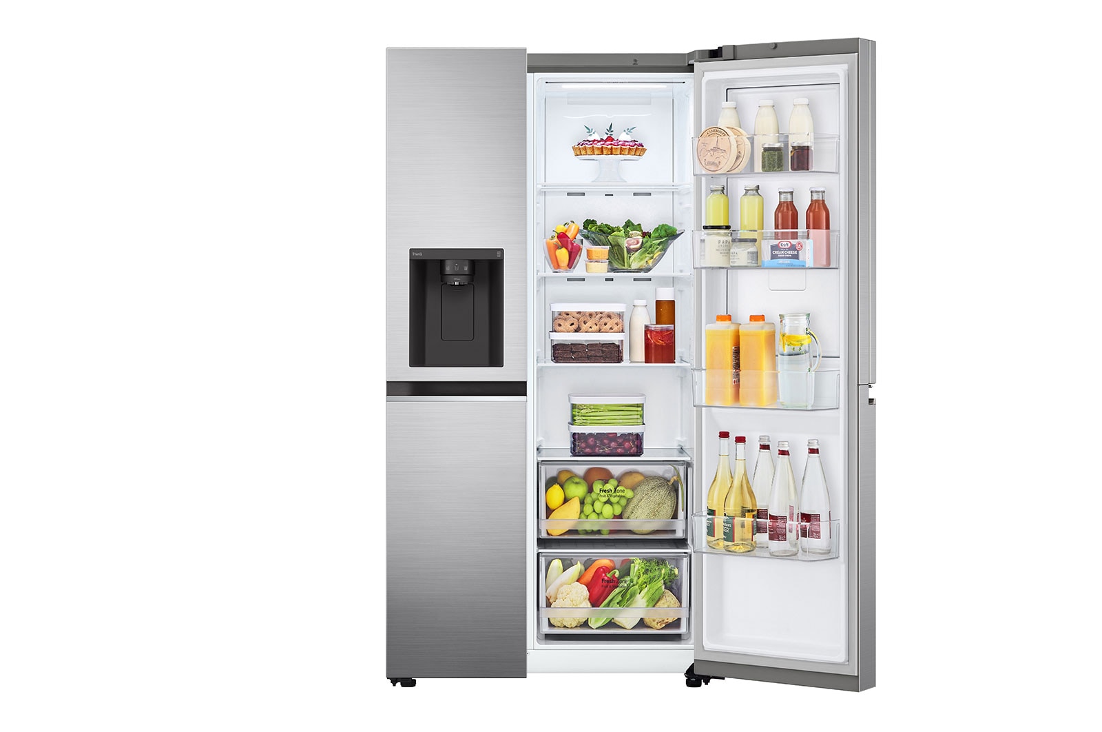 LG 611L Door-in-Door Side by Side Fridge with Uvnano™ in Stainless Finish, GC-J257SLSS