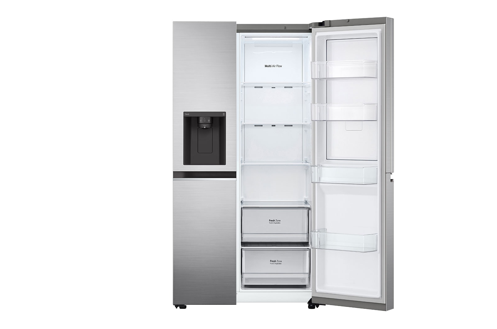 LG 611L Door-in-Door Side by Side Fridge with Uvnano™ Ice & Water Dispenser in Stainless Finish, GC-J257SLSS