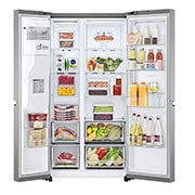 LG 611L Door-in-Door Side by Side Fridge with Uvnano™ in Stainless Finish, GC-J257SLSS