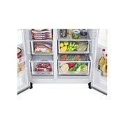 LG 611L Door-in-Door Side by Side Fridge with Uvnano™ in Stainless Finish, GC-J257SLSS