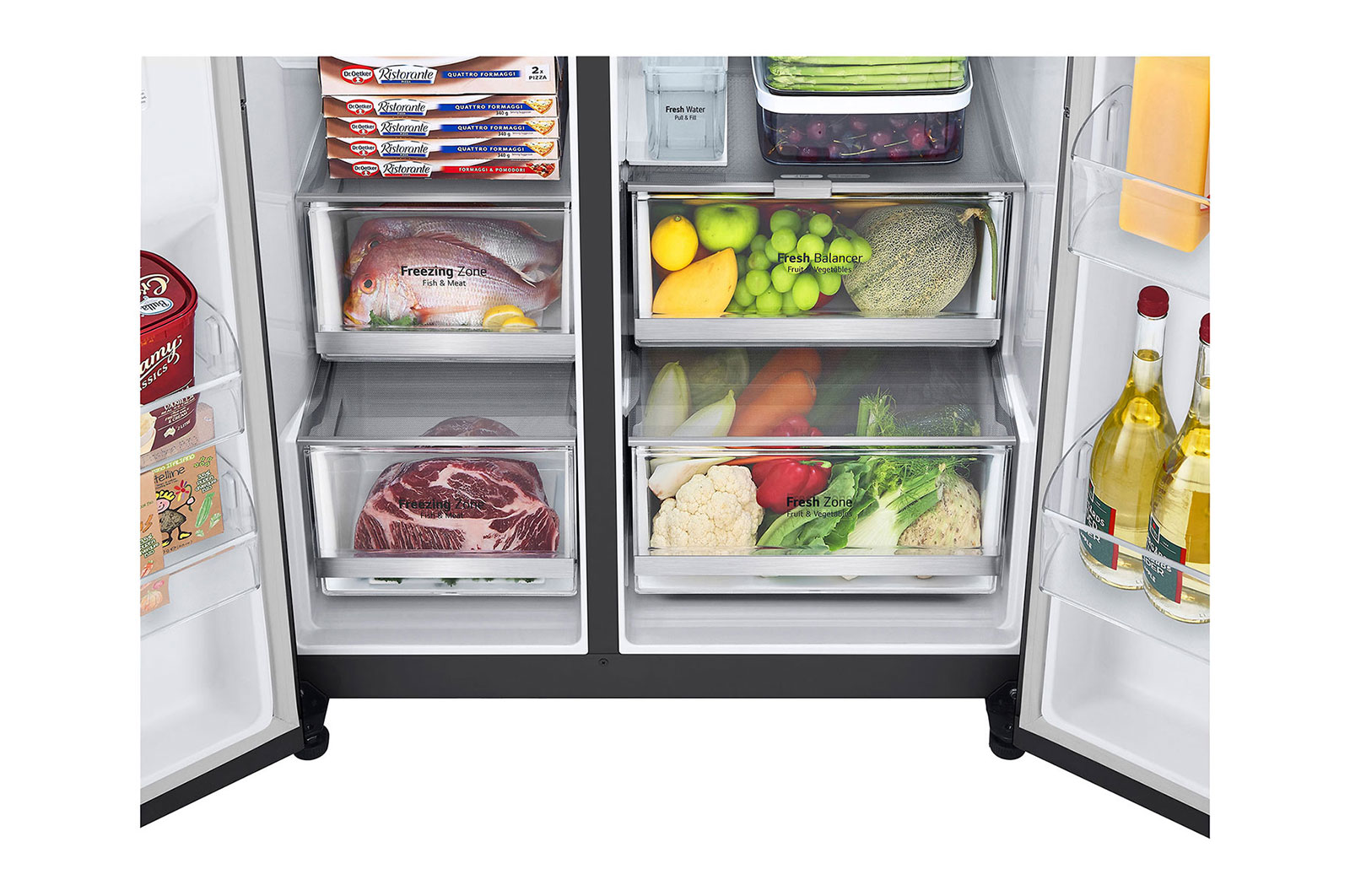 LG Side by Side Refrigerator with Uvnano™ - GC-J257SQ2W, GC-J257SQ2W