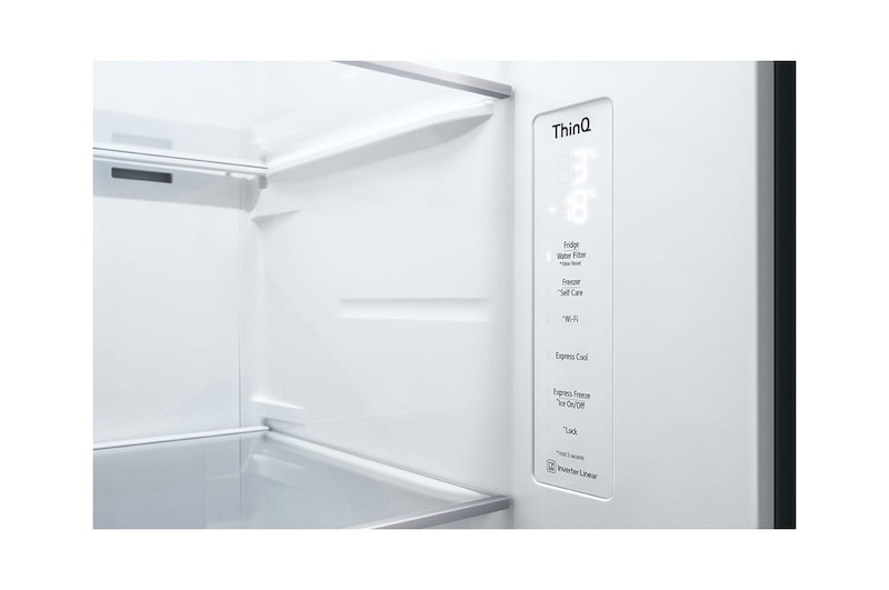 LG 611L Side by Side Fridge with Uvnano™ Water Dispenser in Black Finish, GC-J257SQKS