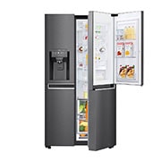 LG 761L Black Stainless Steel Side by Side Fridge, Door-in-Door™, GC-J297CQAL