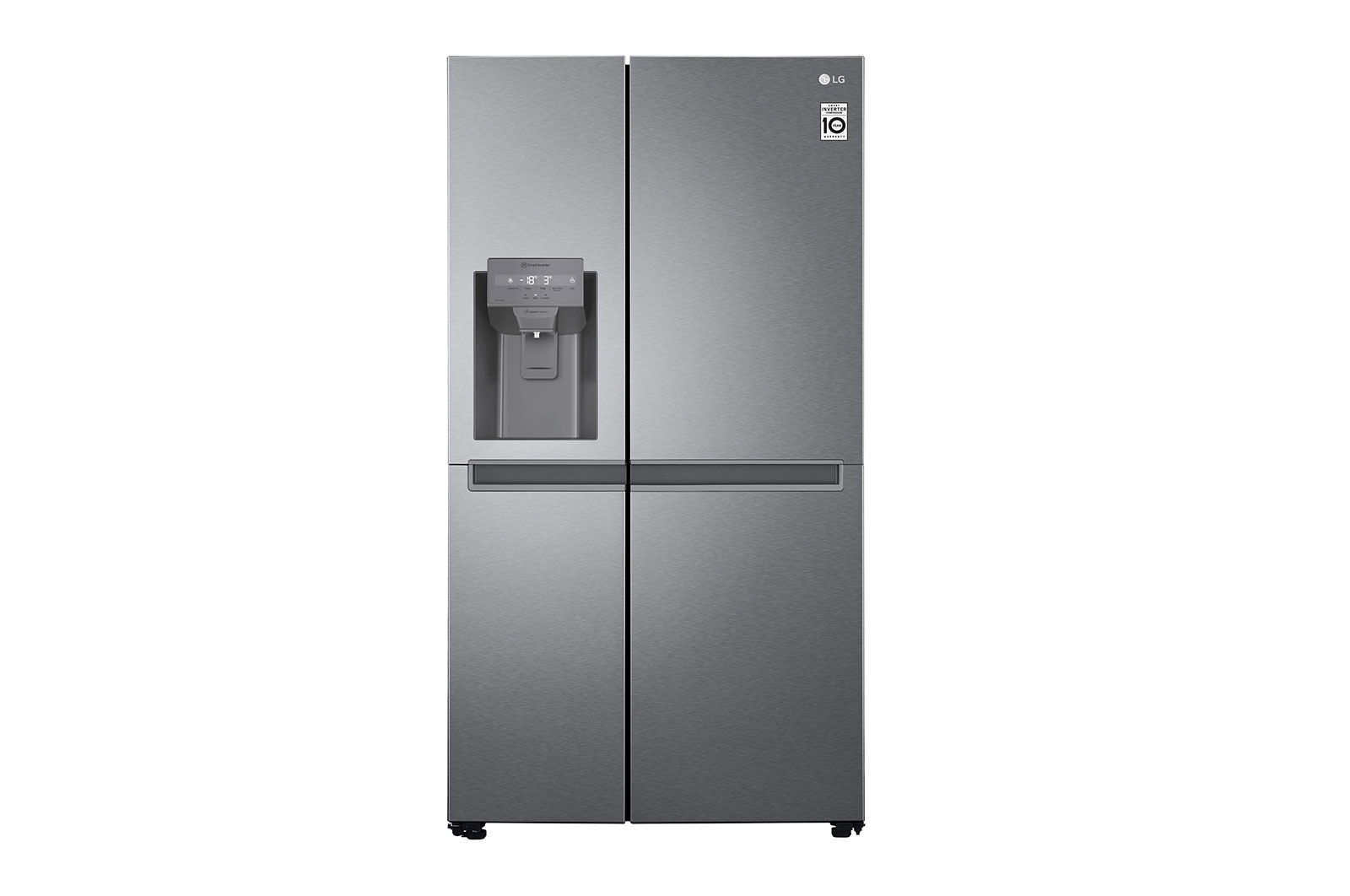 LG Side by Side Refrigerator, Platinum Silver, Smart Inverter Compressor, GC-L257JLYL