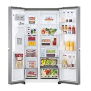 LG 617L Non Plumbed Side by Side Fridge in Stainless Finish, GC-L257SLXL