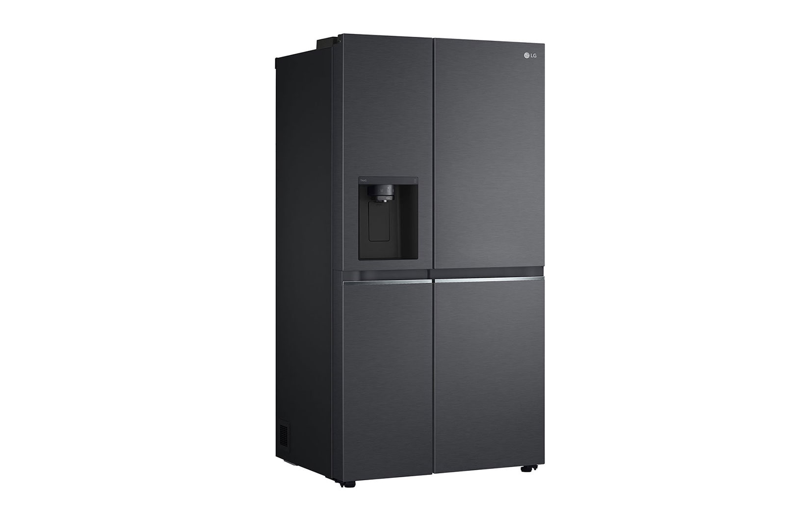 LG 611L Side by Side Fridge with Uvnano™ Ice & Water Dispenser in Black Finish, GC-L257SQSL