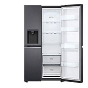 LG 611L Side by Side Fridge with Uvnano™ Ice & Water Dispenser in Black Finish, GC-L257SQSL