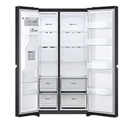 LG 611L Side by Side Fridge with Uvnano™ Ice & Water Dispenser in Black Finish, GC-L257SQSL