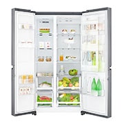 LG 626L Platinum Silver Side by Side Refrigerator, Door-in-Door™, GC-M247SLUV