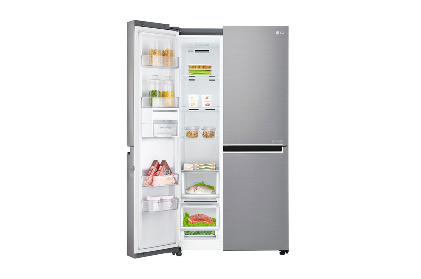 LG 626L Platinum Silver Side by Side Refrigerator, Door-in-Door™, GC-M247SLUV