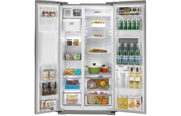 LG 506L Kaiser Shiny Steel Side by Side Refrigerator with Hygiene Fresh, GC-P207GLYV