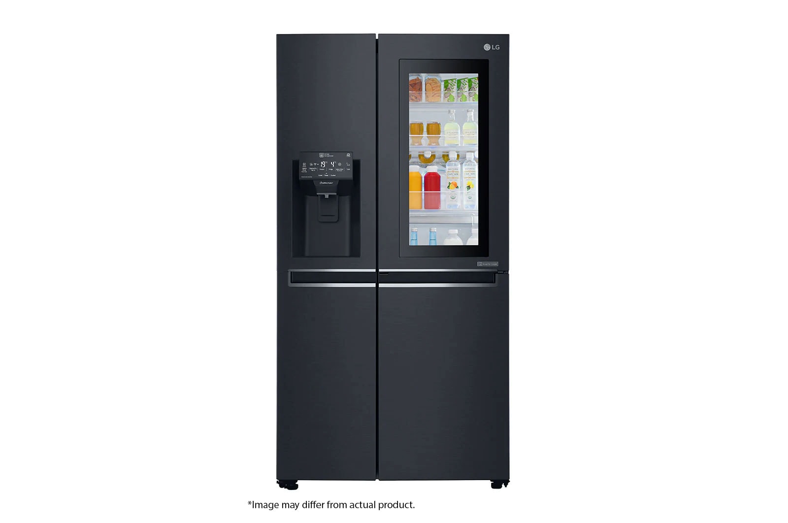 LG 665L Side by Side Fridge with InstaView Door-In-Door® in Matte Black Finish, GC-X247CQBV