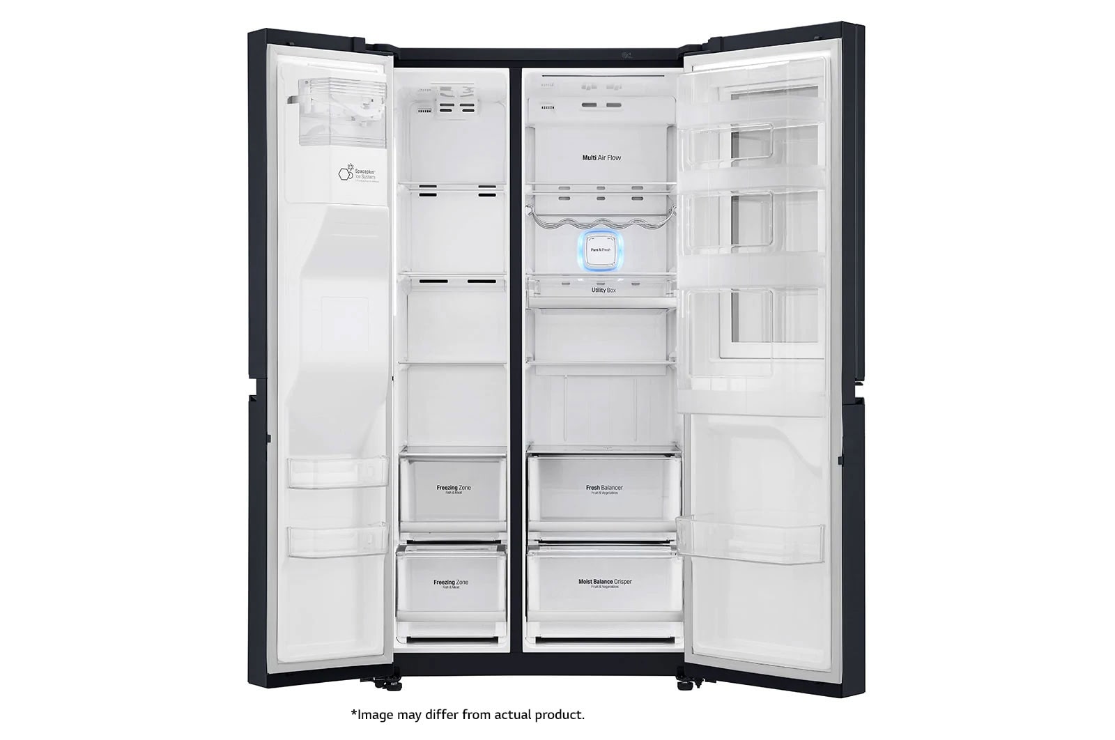 LG 665L Side by Side Fridge with InstaView Door-In-Door® in Matte Black Finish, GC-X247CQBV