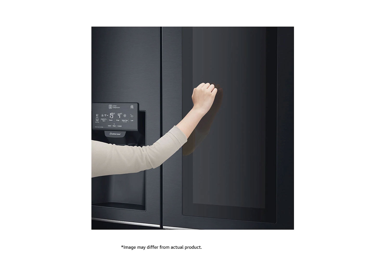 LG 665L Side by Side Fridge with InstaView Door-In-Door® in Matte Black Finish, GC-X247CQBV