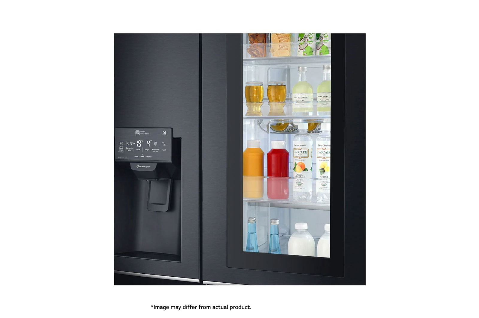 LG 665L Side by Side Fridge with InstaView Door-In-Door® in Matte Black Finish, GC-X247CQBV