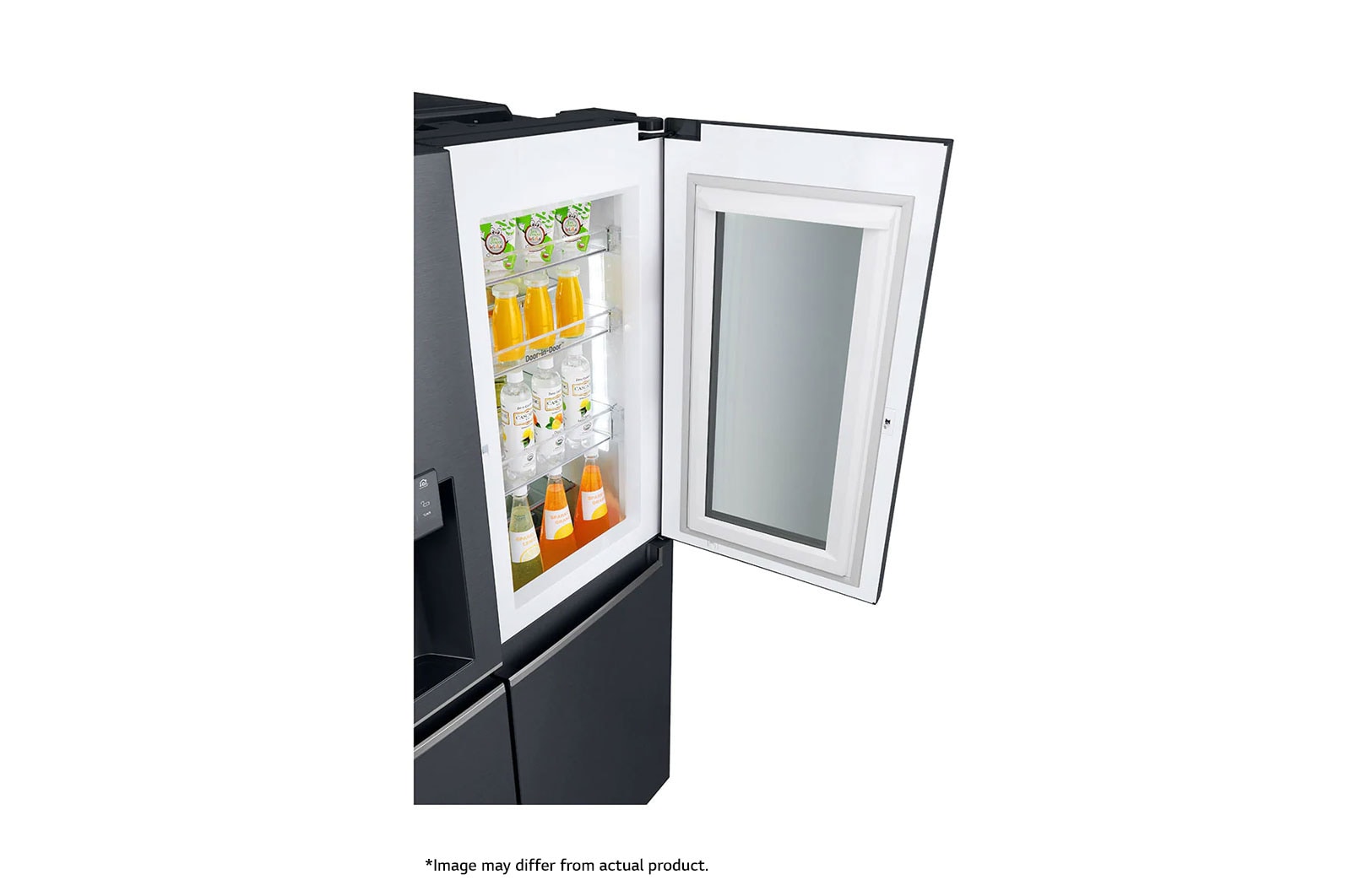 LG 665L Side by Side Fridge with InstaView Door-In-Door® in Matte Black Finish, GC-X247CQBV