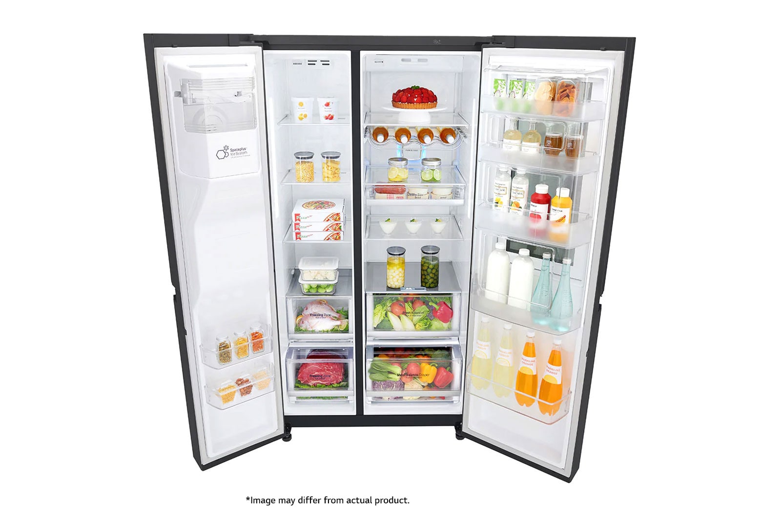 LG 665L Side by Side Fridge with InstaView Door-In-Door® in Matte Black Finish, GC-X247CQBV