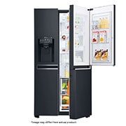 LG 665L Side by Side Fridge with InstaView Door-In-Door® in Matte Black Finish, GC-X247CQBV