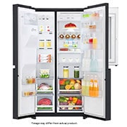 LG 665L Side by Side Fridge with InstaView Door-In-Door® in Matte Black Finish, GC-X247CQBV