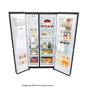 LG 665L Side by Side Fridge with InstaView Door-In-Door® in Matte Black Finish, GC-X247CQBV