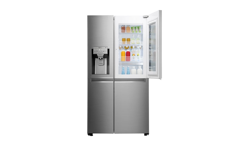 LG 665L Stainless Steel InstaView Side by Side Fridge, Door-in-Door, GC-X247CSBV