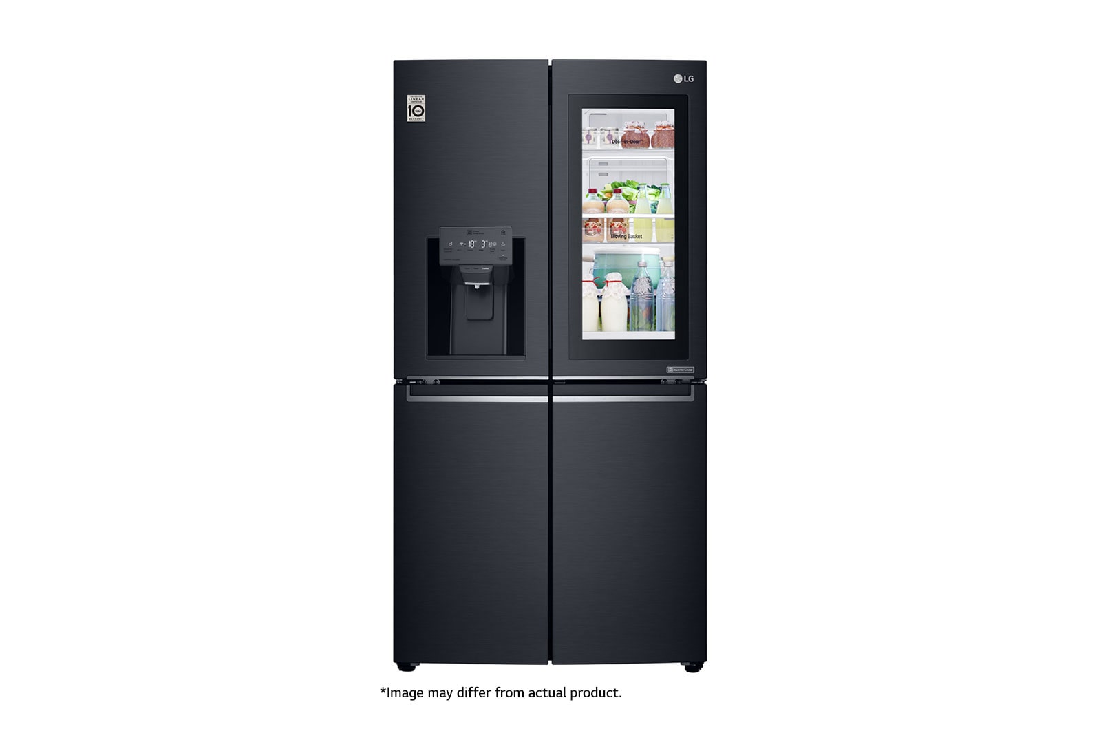 LG InstaView™ 889L Matte Black, 4 Door, Door-in-Door Fridge, GR-X31FMQRL