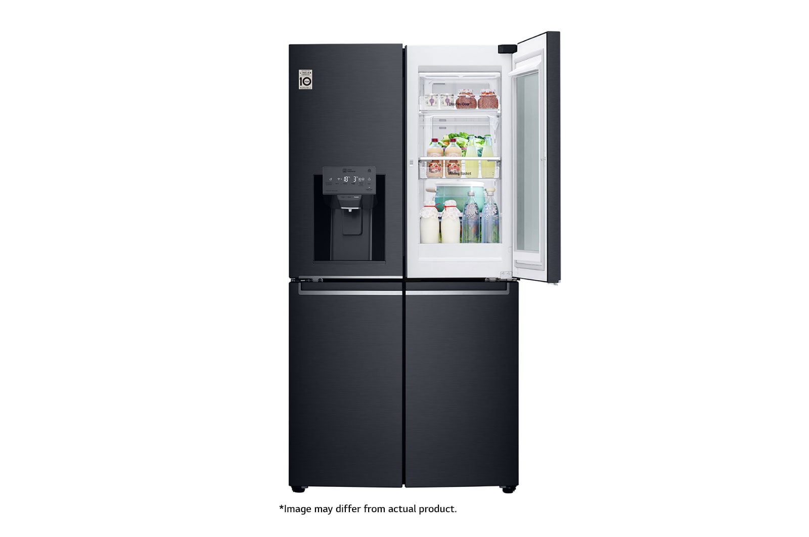 LG InstaView™ 889L Matte Black, 4 Door, Door-in-Door Fridge, GR-X31FMQRL