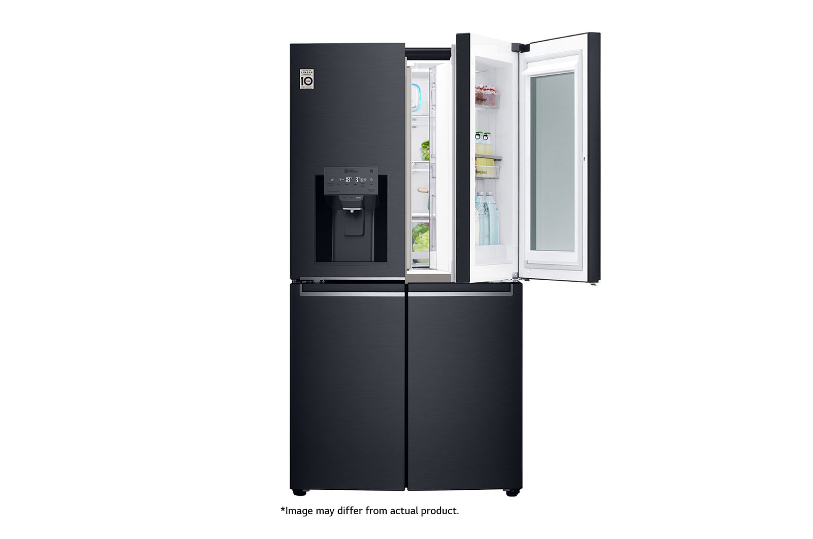 LG InstaView™ 889L Matte Black, 4 Door, Door-in-Door Fridge, GR-X31FMQRL