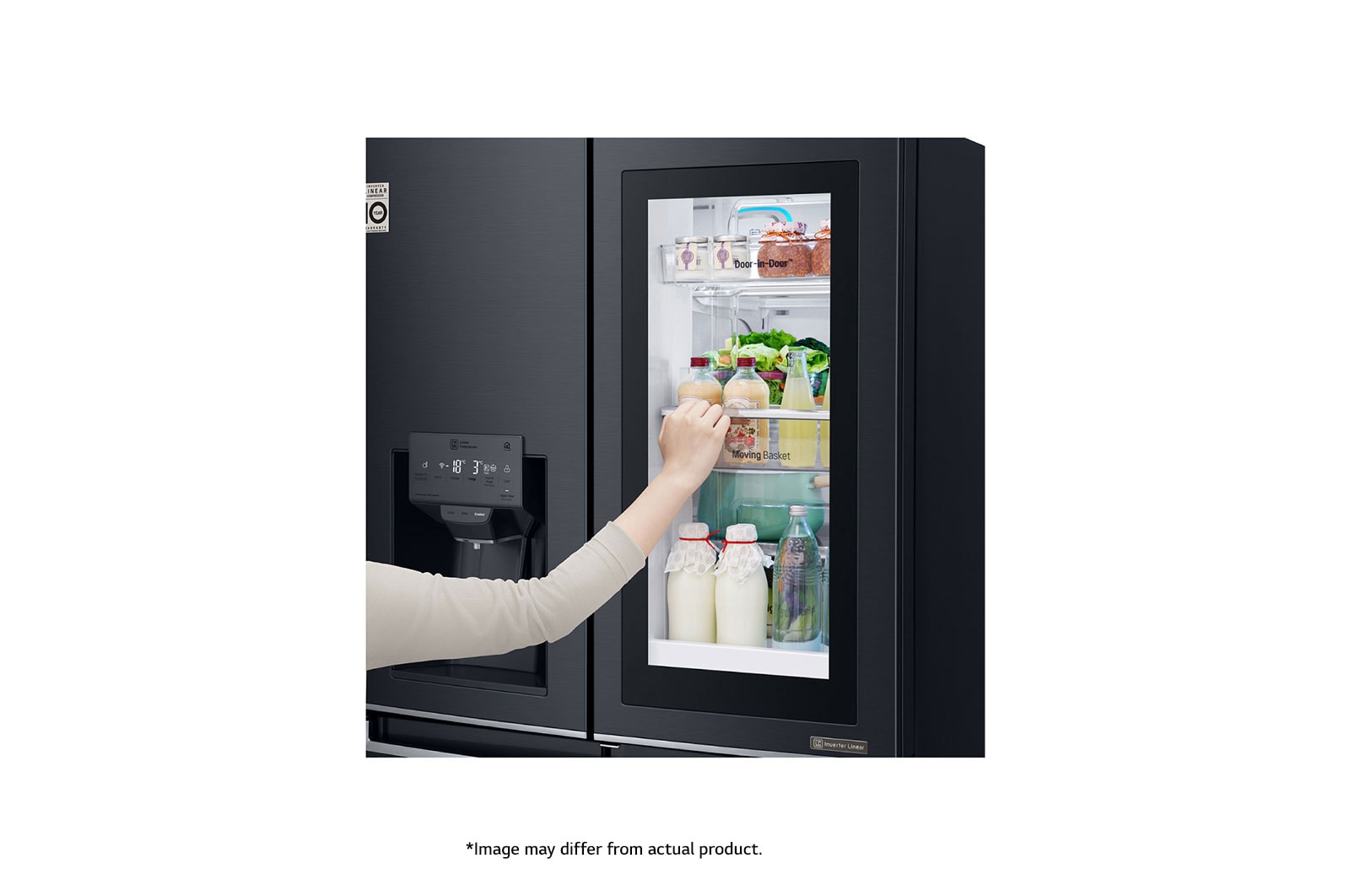 LG InstaView™ 889L Matte Black, 4 Door, Door-in-Door Fridge, GR-X31FMQRL