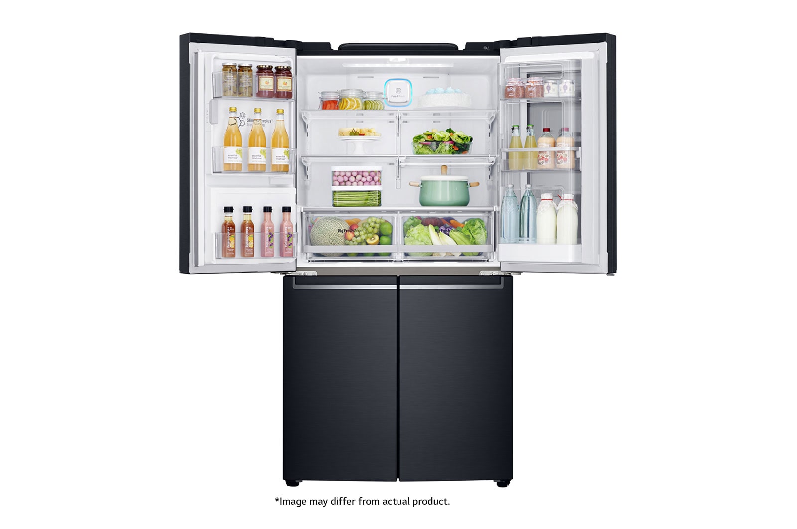 LG InstaView™ 889L Matte Black, 4 Door, Door-in-Door Fridge, GR-X31FMQRL