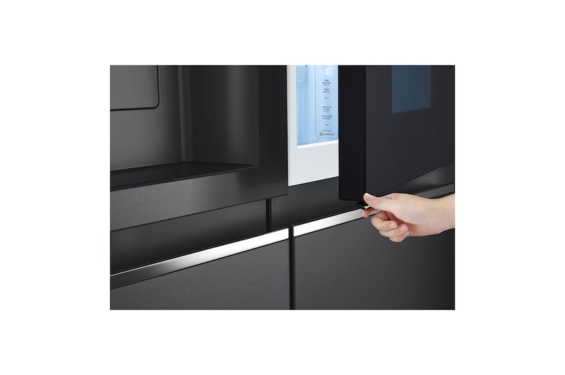LG 674L InstaView™ Door-in-Door Side by Side Fridge with Uvnano™ Ice & Water Dispenser in Black Finish, GC-X257CQFS