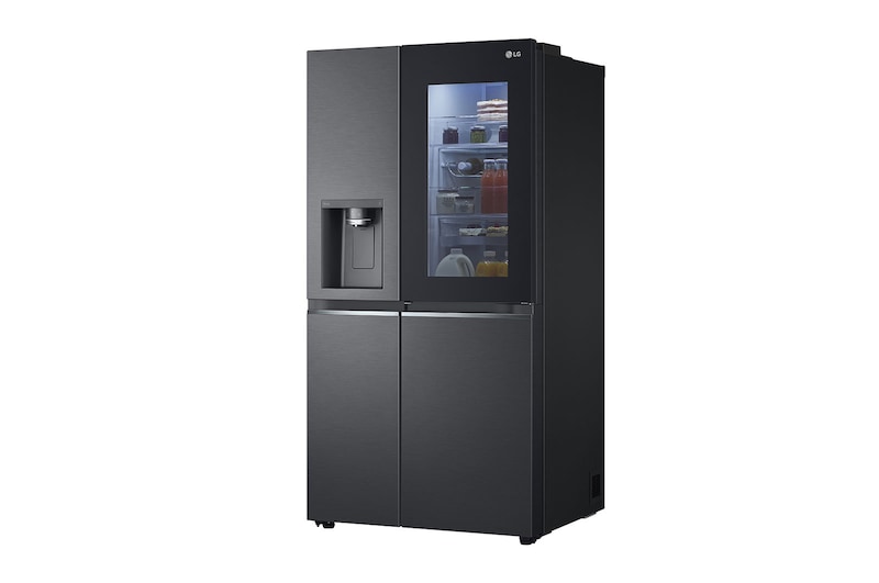 LG 674L InstaView™ Door-in-Door Side by Side Fridge with Uvnano™ Ice & Water Dispenser in Black Finish, GC-X257CQFS