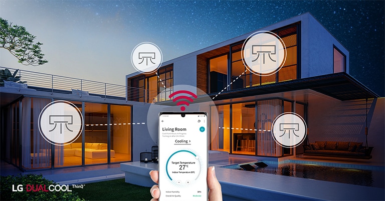 Control the air conditioners all over the house with a smartphone