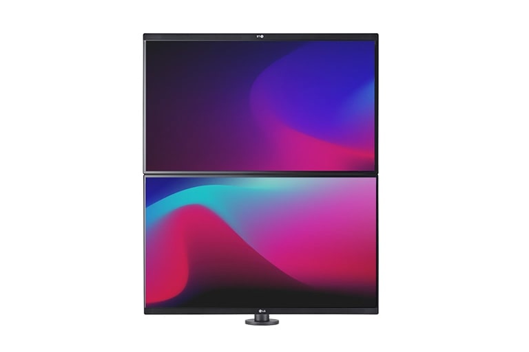 Two displays side by side with a 90 degree pivot