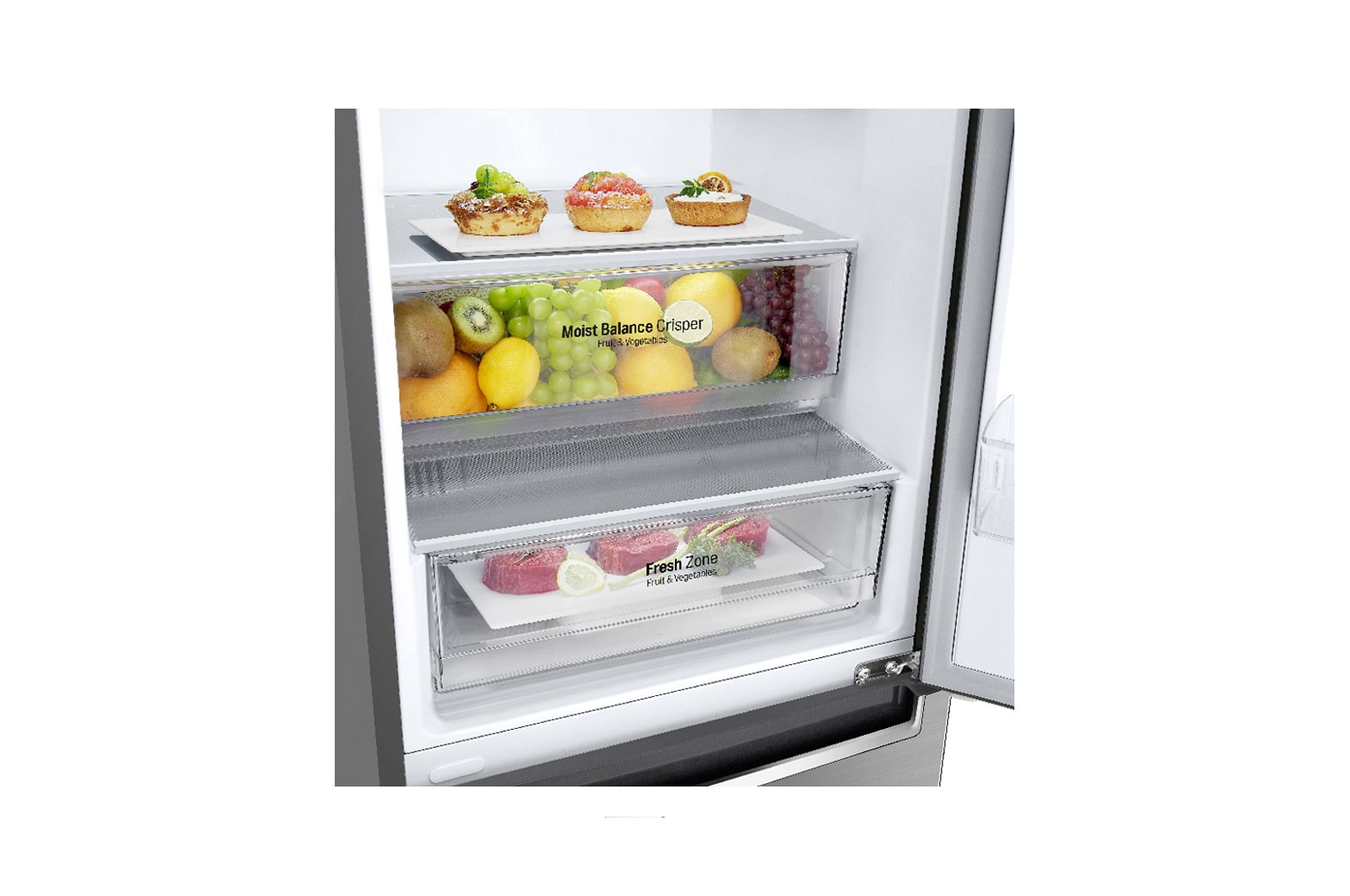 LG 373L Silver, Bottom Freezer,  Inverter Linear Compressor, GC-F459NLJZ