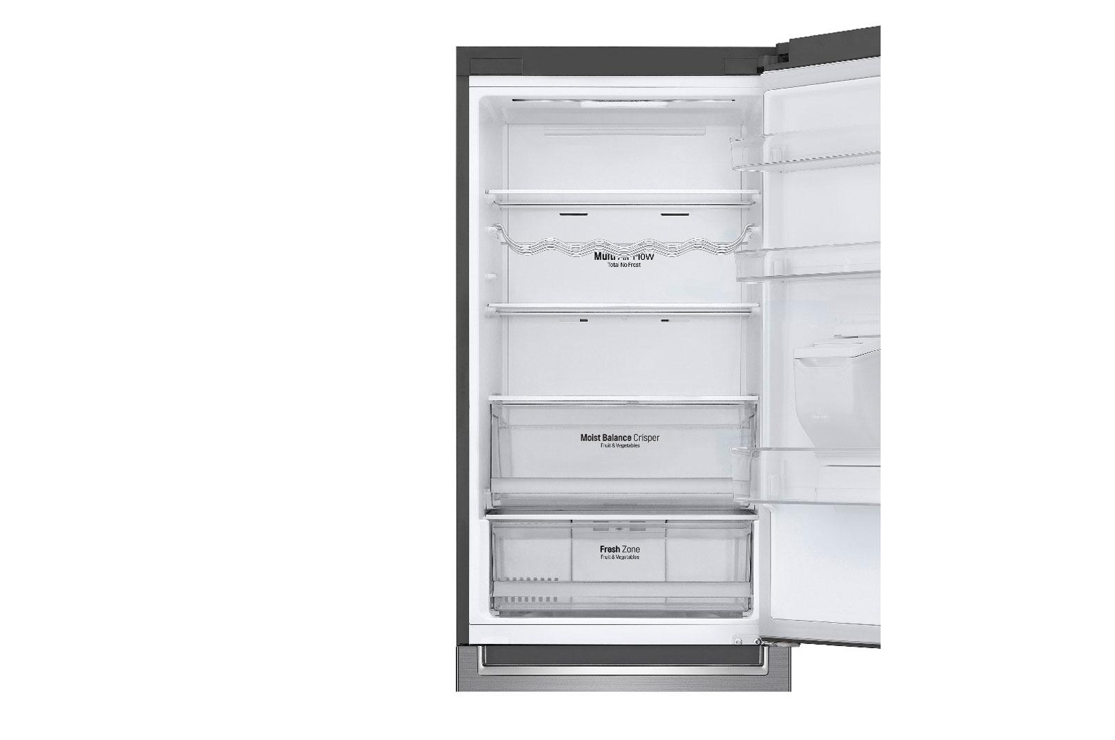 LG 373L Silver, Bottom Freezer,  Inverter Linear Compressor, GC-F459NLJZ