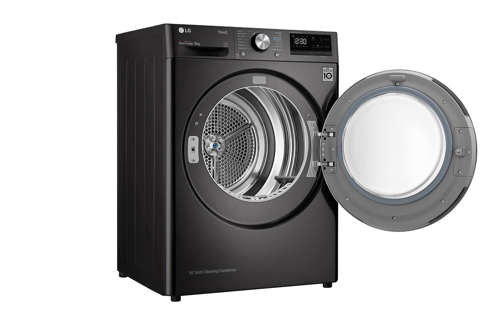 LG 9kg Dual Inverter Heat Pump Dryer in Black Steel Finish, RC90V9JV2W