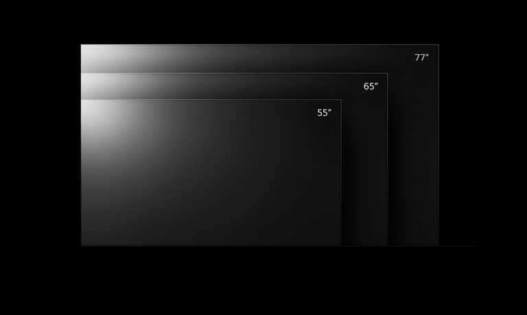 LG OLED G2 TV lineup in various sizes from 55 inches to 77 inches.