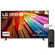 LG 75 Inch LG UHD UT80 4K Smart TV AI Magic remote HDR10 webOS24 2024, 75UT80006LA