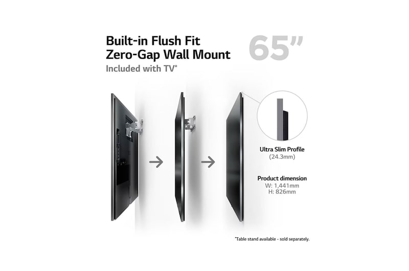 LG 165cm (65'') OLEDevo G3 Gallery Edition 4K 120Hz SMART TV with Magic Remote, HDR & webOS, OLED65G36LA