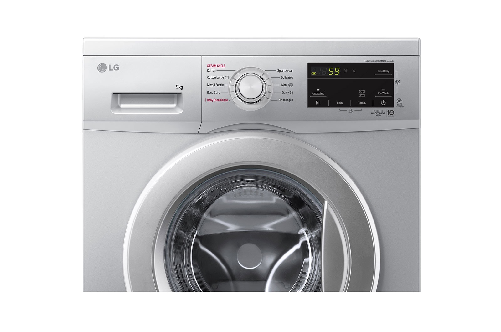 LG 9kg Luxury Silver Front Loader Washing Machine - F4J3VYP5L, F4J3VYP5L